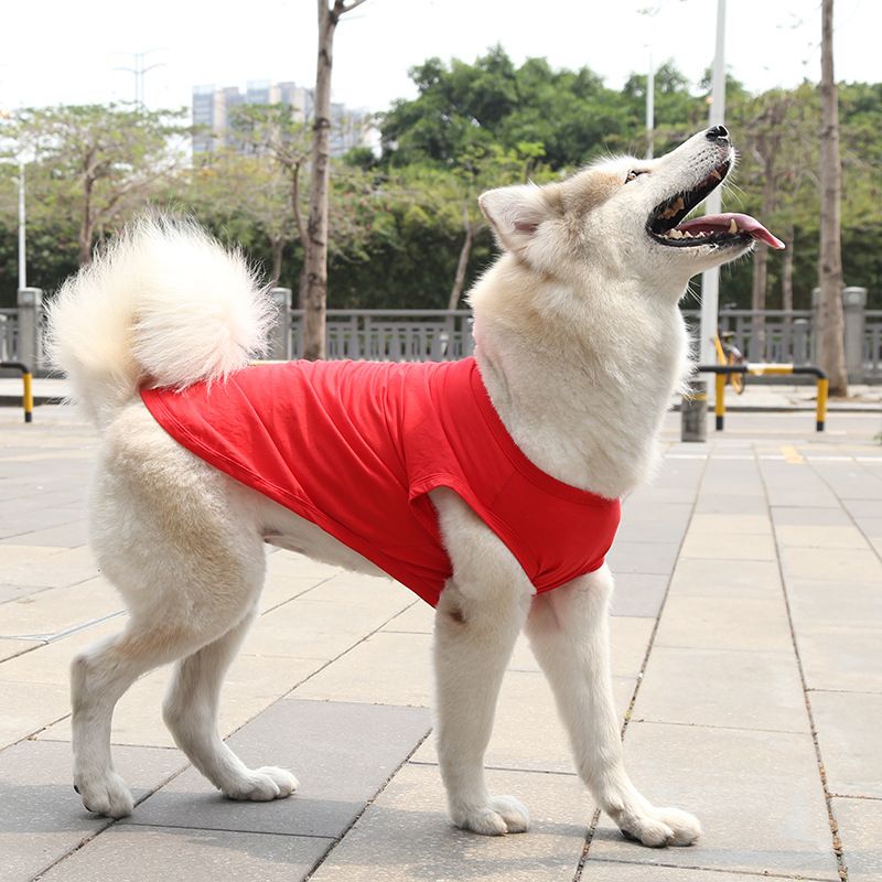 Cotton Pet Vest for Dogs and Cats Pure cotton vest pure red 5XL bust 80 back — image 1