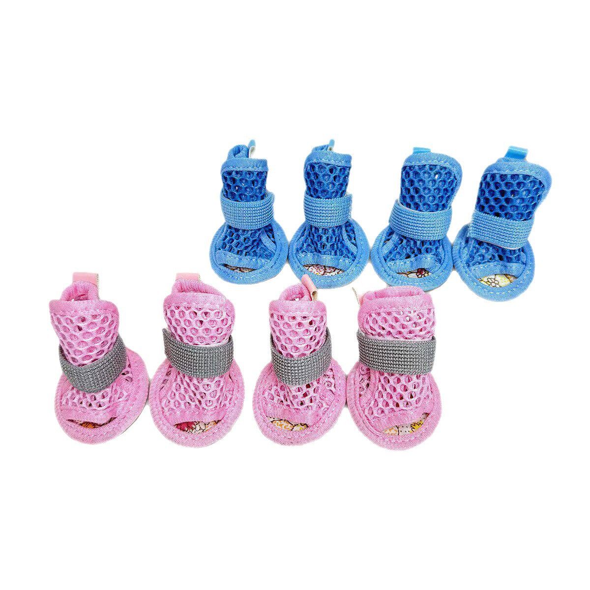 AMOOR Dog Shoes Breathable Mesh Tie Small Puppy Outdoor Pink 5# view 5