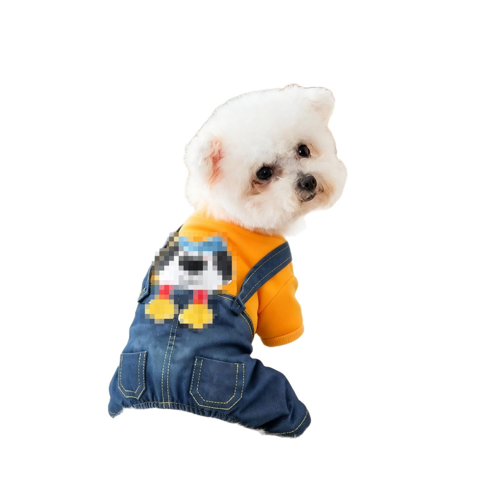 AMOOR Fleece Dog Jumpsuit Winter 4 Leg Orange view 5