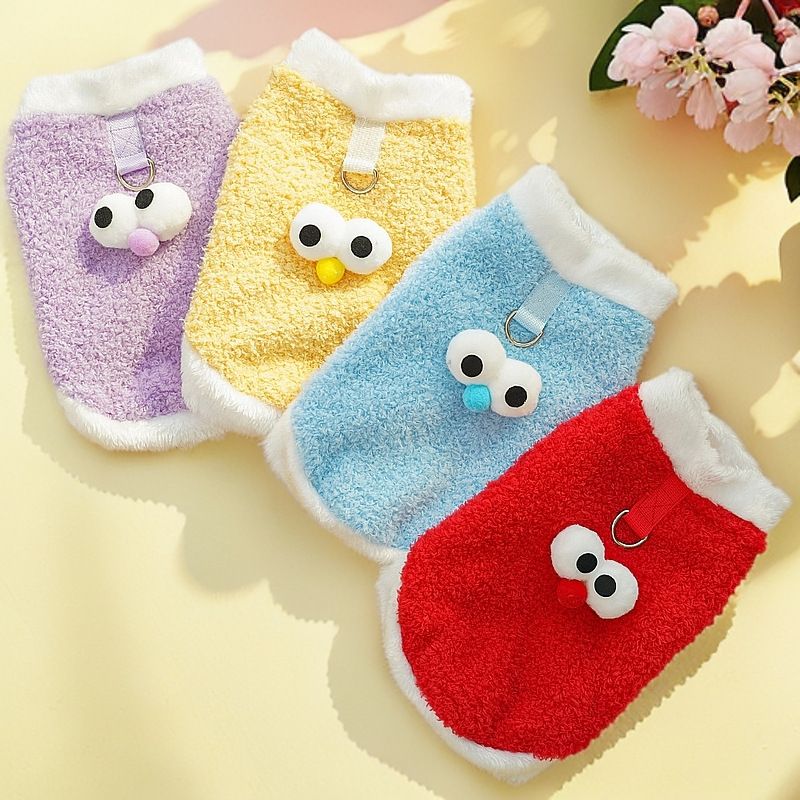 Kitten Cotton Vest Cloud Velvet Cartoon Big Eyes Crimson Large Eye Vest XS view 3