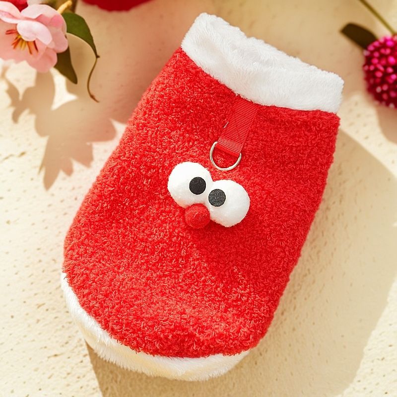 Kitten Cotton Vest Cloud Velvet Cartoon Big Eyes Crimson Large Eye Vest S