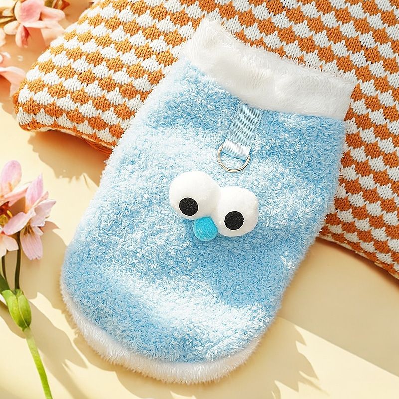 Kitten Cotton Vest Cloud Velvet Cartoon Big Eyes Water Blue Big Eye Vest 3XL