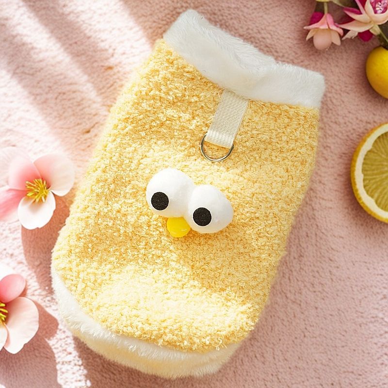 Kitten Cotton Vest Cloud Velvet Cartoon Big Eyes Bright Yellow Big Eye Vest L