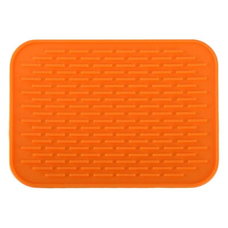 Silicone Table Mat Square Drain Heat Insulation Yipin Red view 2