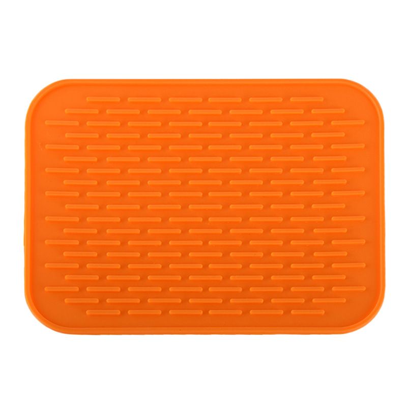 Silicone Table Mat Square Drain Heat Insulation Yipin Red view 3
