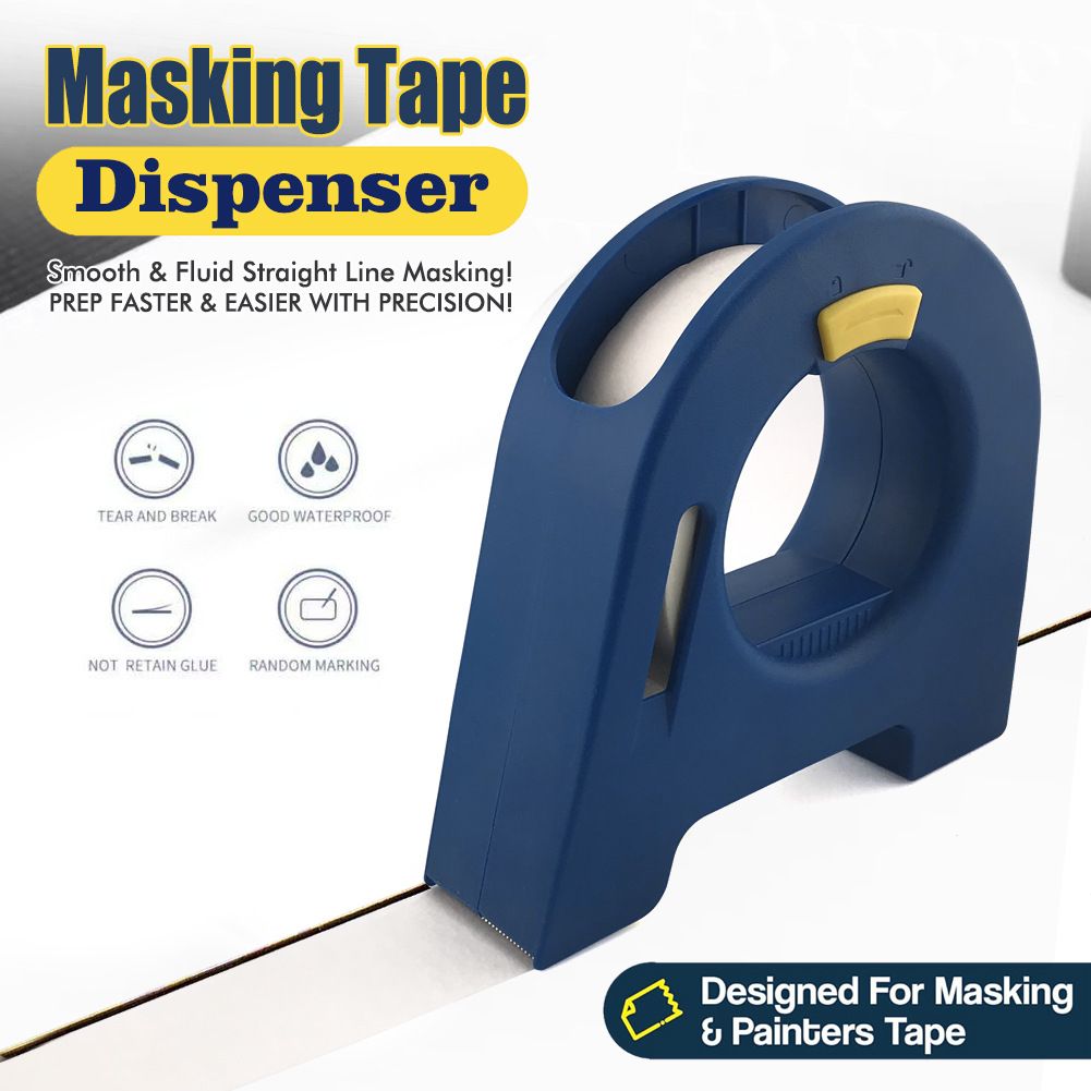 Masking Tape Dispenser with Serrated Metal Cutting Edge Ergonomic Arch Design view 2