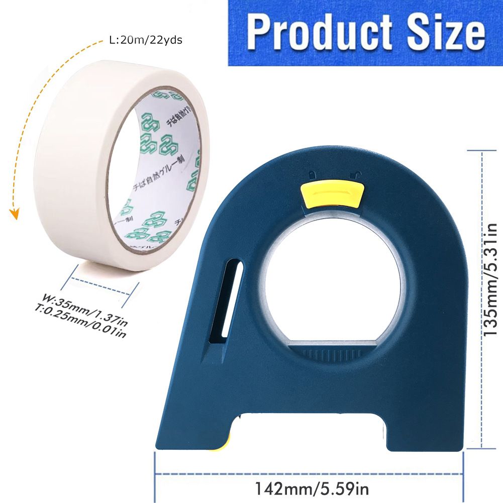 Masking Tape Dispenser with Serrated Metal Cutting Edge Ergonomic Arch Design view 3