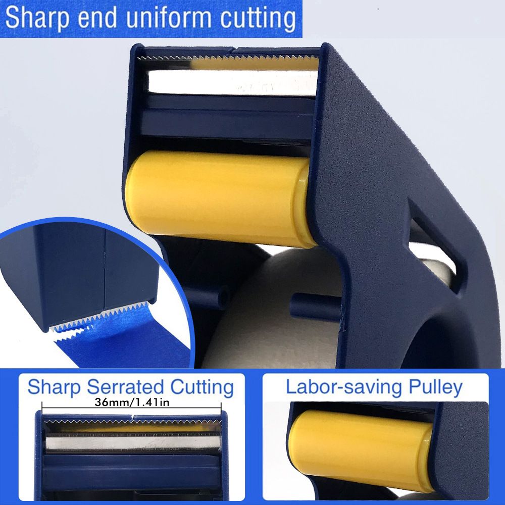 Masking Tape Dispenser with Serrated Metal Cutting Edge Ergonomic Arch Design view 5
