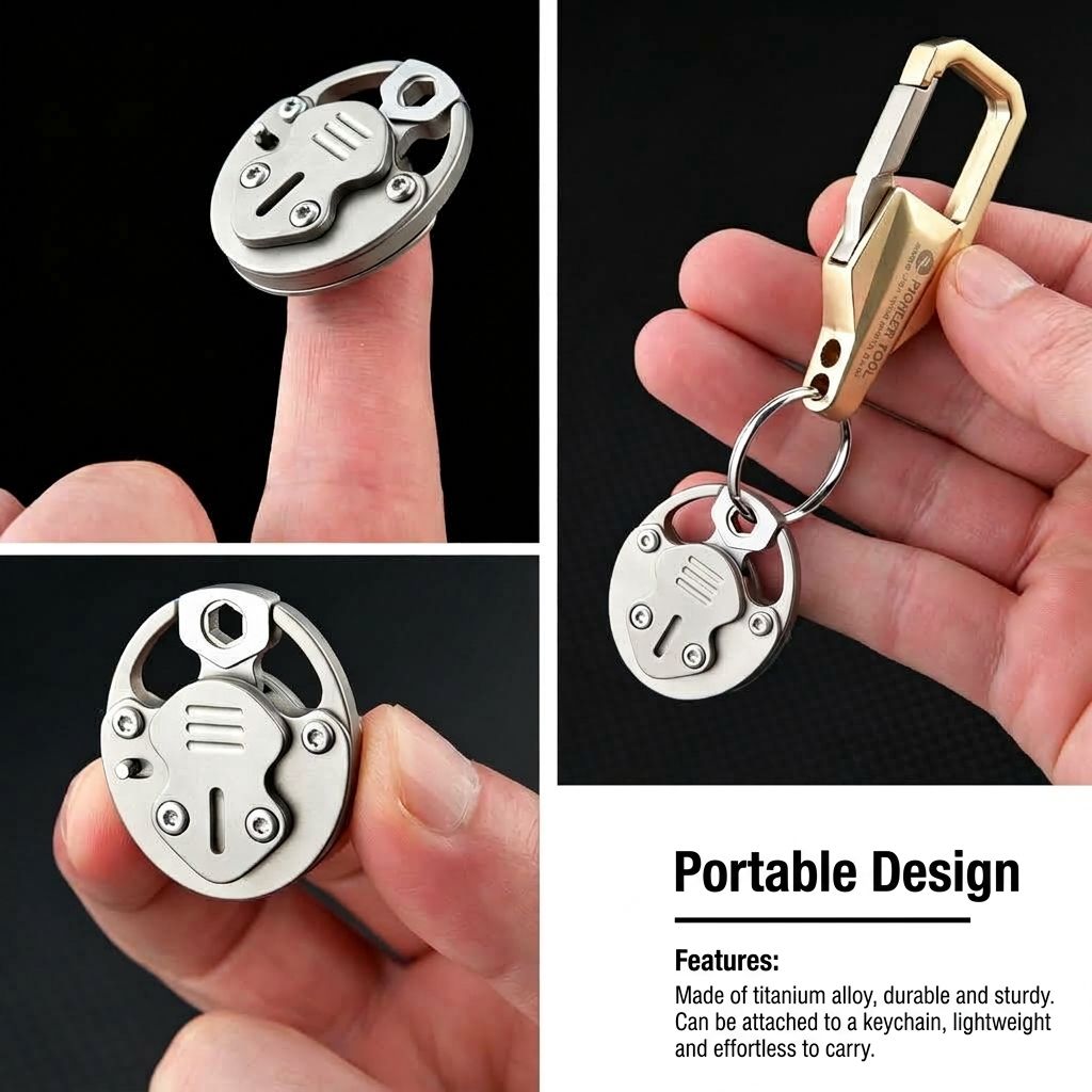 Titanium Alloy Mini Mechanical Lock Portable Compact Security Padlock with view 4