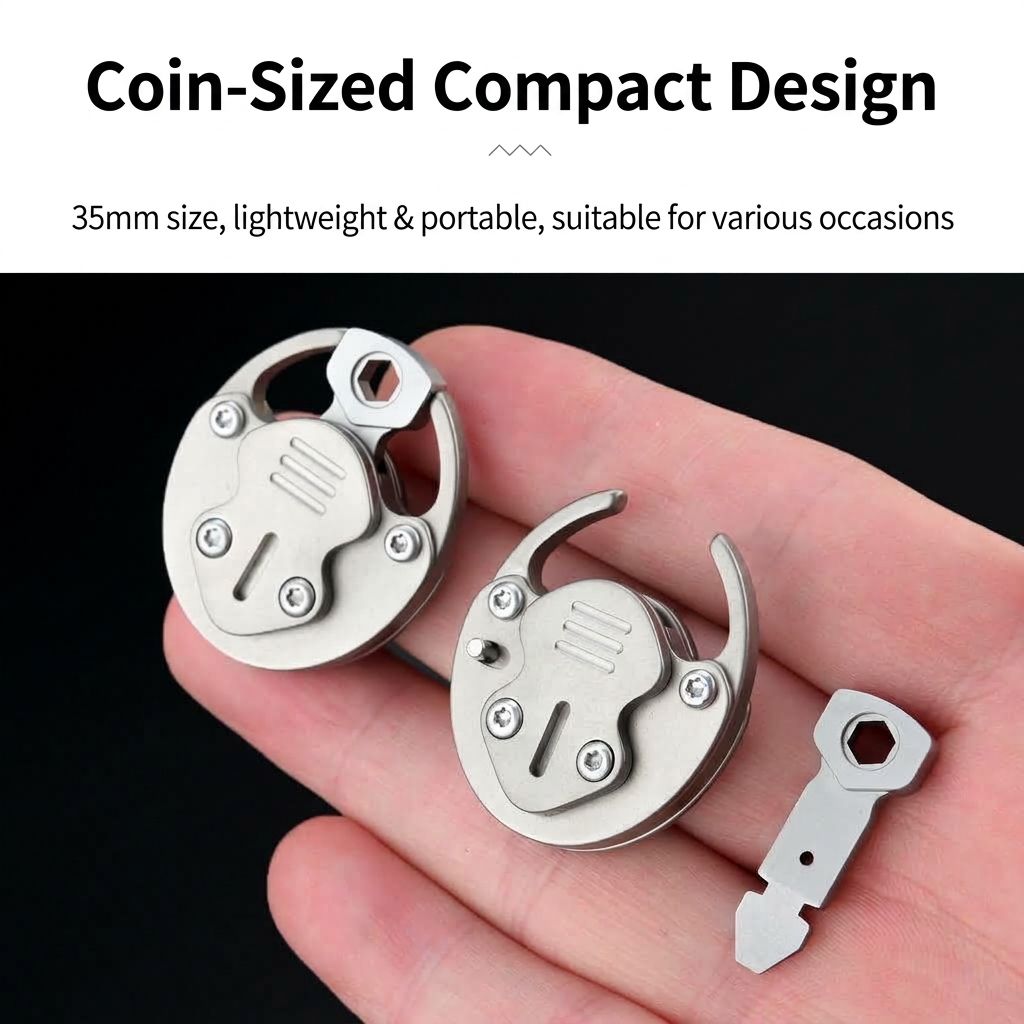 Titanium Alloy Mini Mechanical Lock Portable Compact Security Padlock with view 6