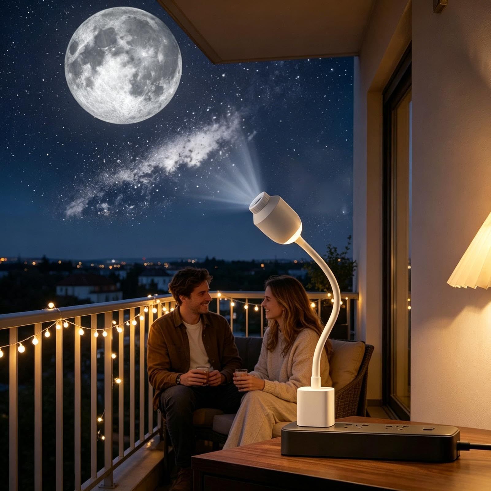 USB-Powered Starry Night Projector Lamp with 6 Interchangeable Slides view 8
