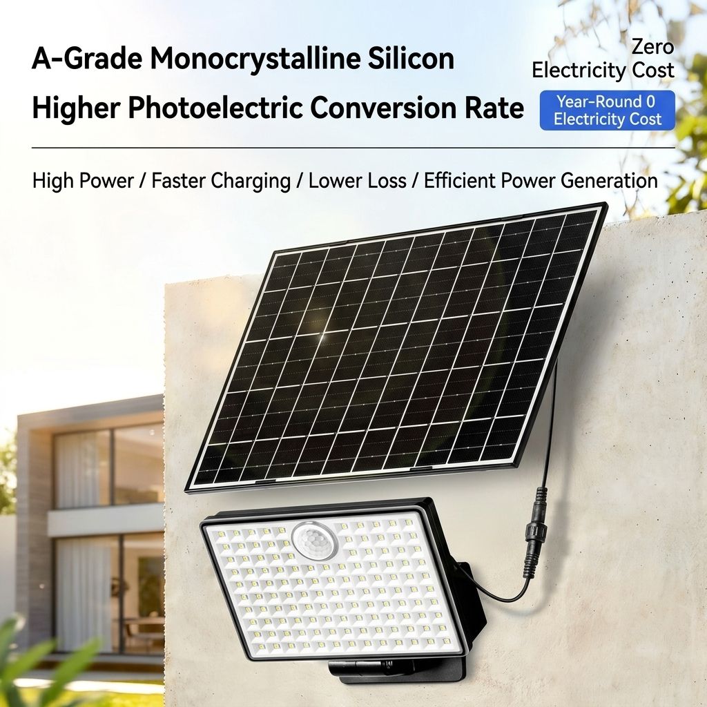 Split-Type Solar Powered Motion Sensor Floodlight with Detachable Panel view 8