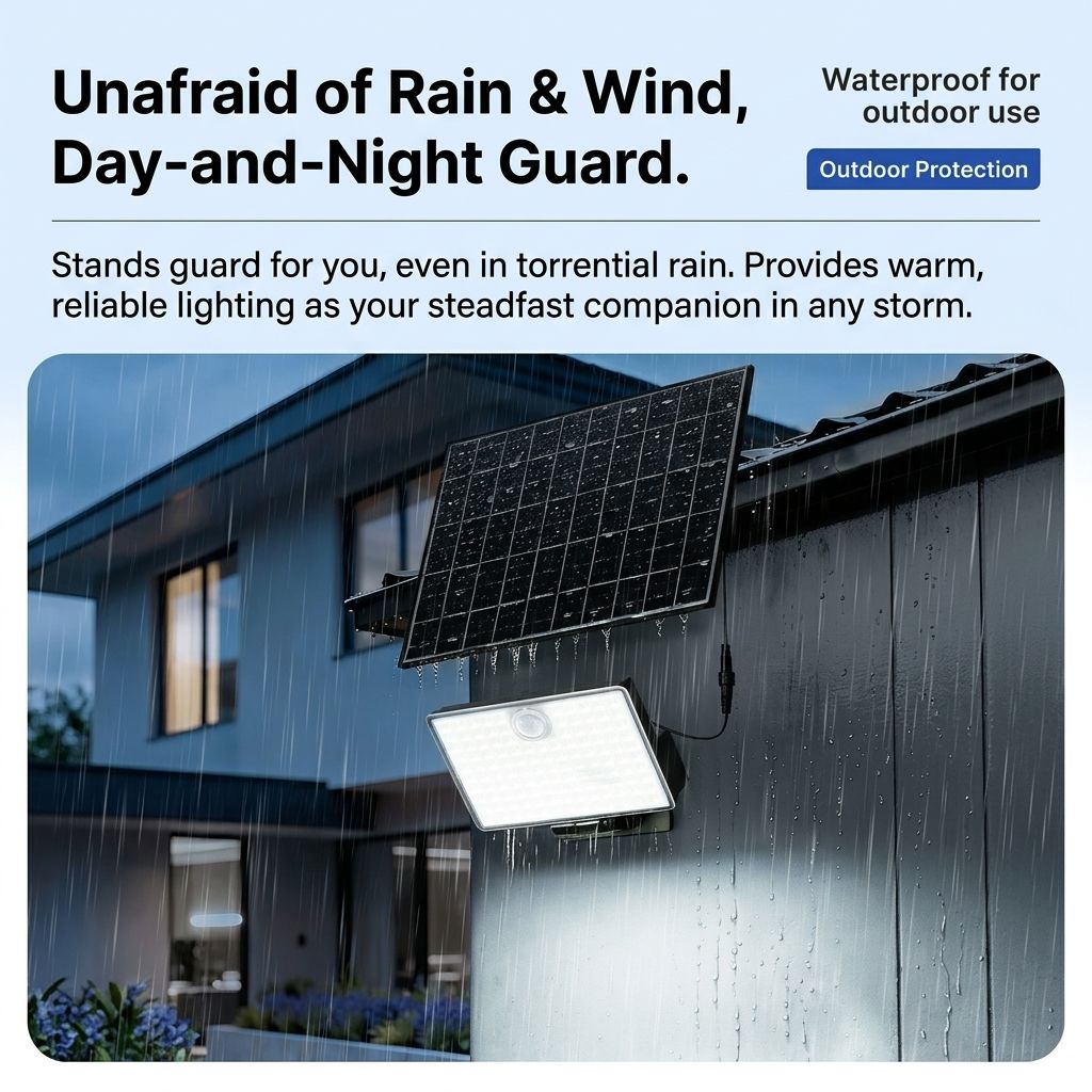 Split-Type Solar Powered Motion Sensor Floodlight with Detachable Panel view 10