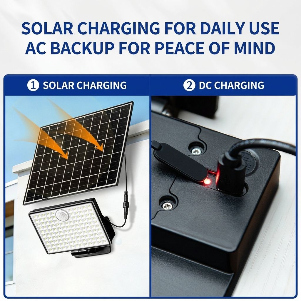 Split-Type Solar Powered Motion Sensor Floodlight with Detachable Panel view 12