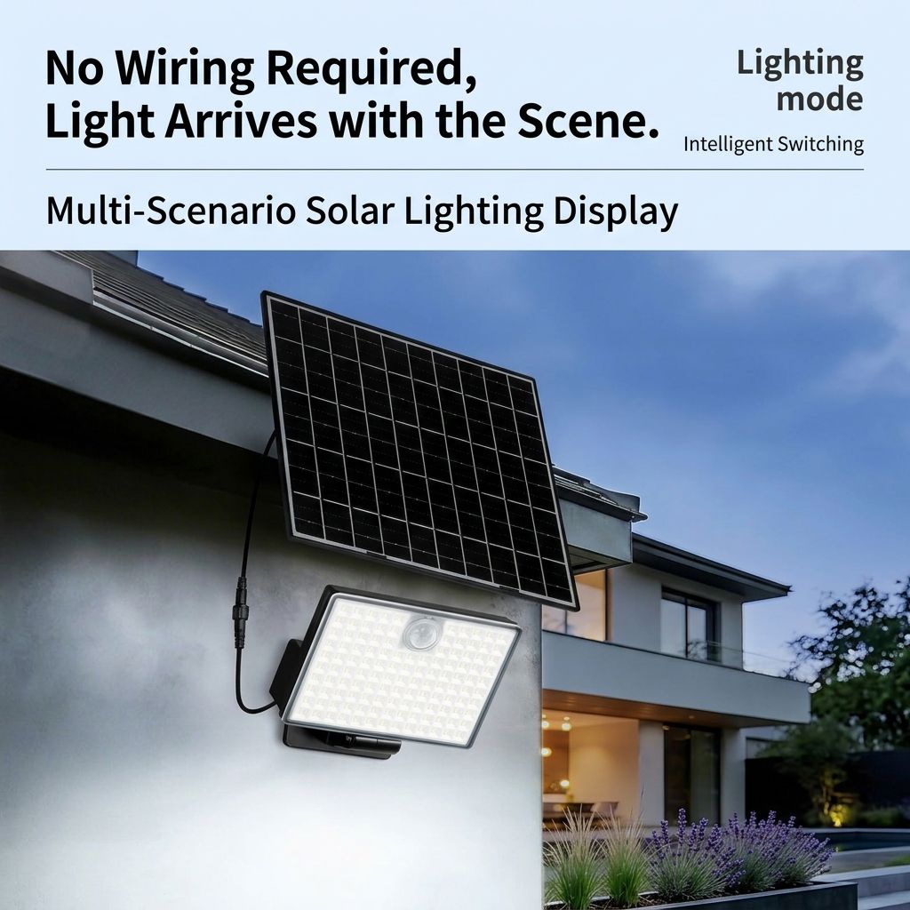 Split-Type Solar Powered Motion Sensor Floodlight with Detachable Panel view 13