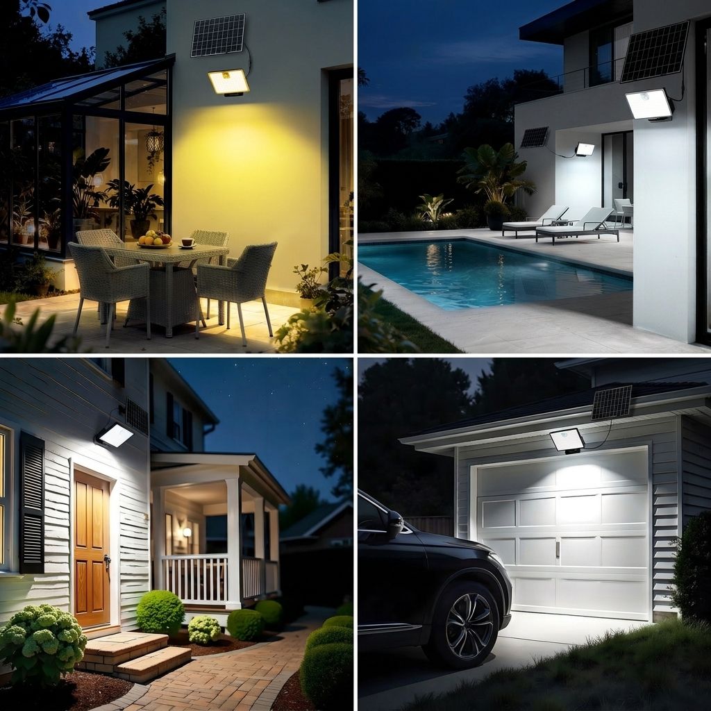 Split-Type Solar Powered Motion Sensor Floodlight with Detachable Panel view 14
