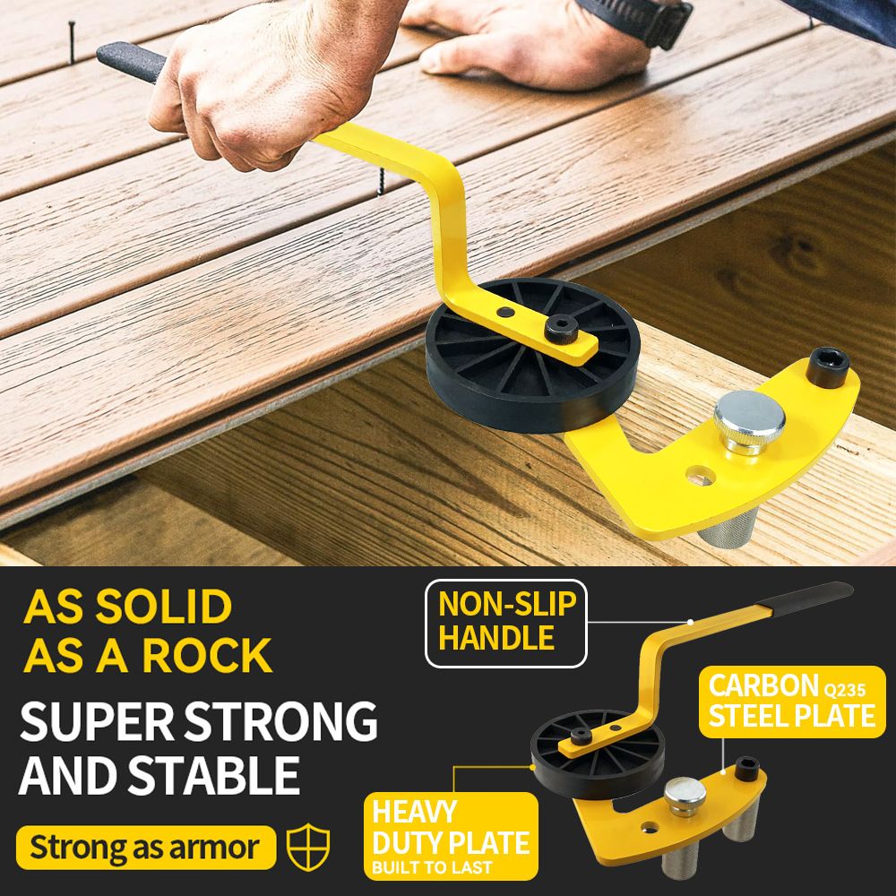 Deck Board Straightening Tool with Anti-Slip Handle and Hard Pressure Roller view 6
