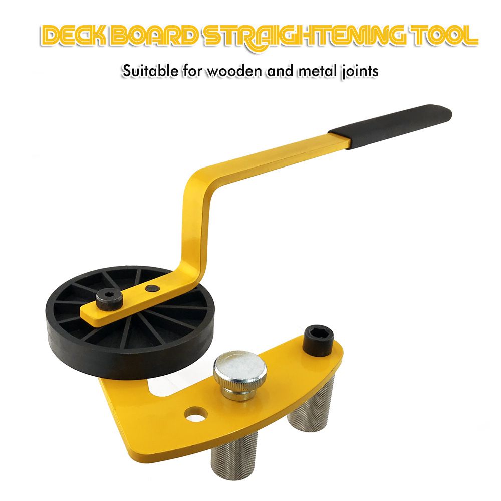 Deck Board Straightening Tool with Anti-Slip Handle and Hard Pressure Roller