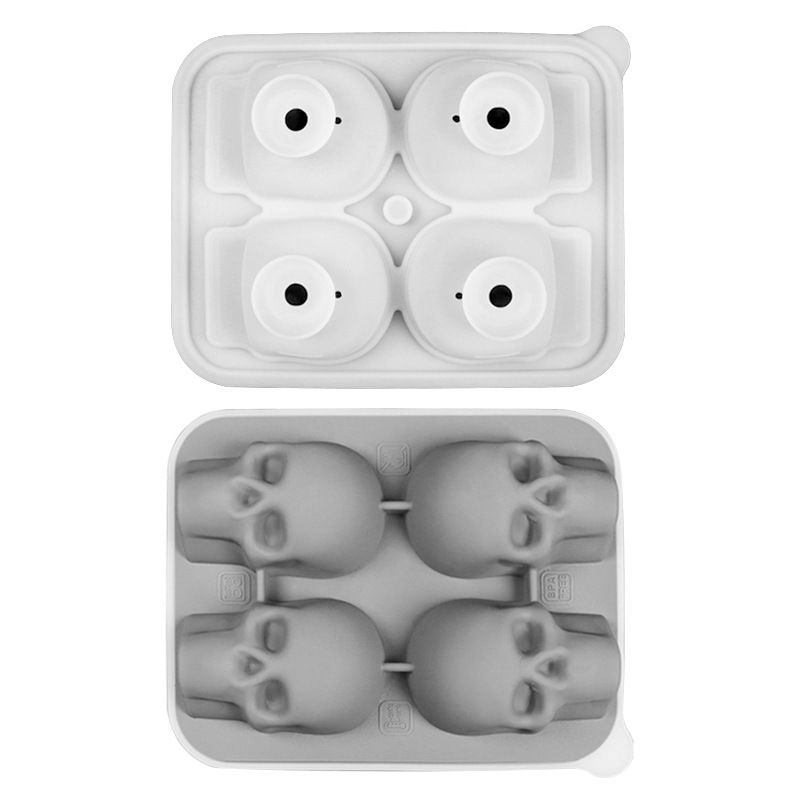 Skull Ice Mold Tray for Whiskey and Cocktails – Food-Grade Silicone with