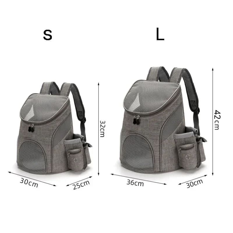 Comfortable hands-free pet carrier backpack with breathable mesh panels and view 2