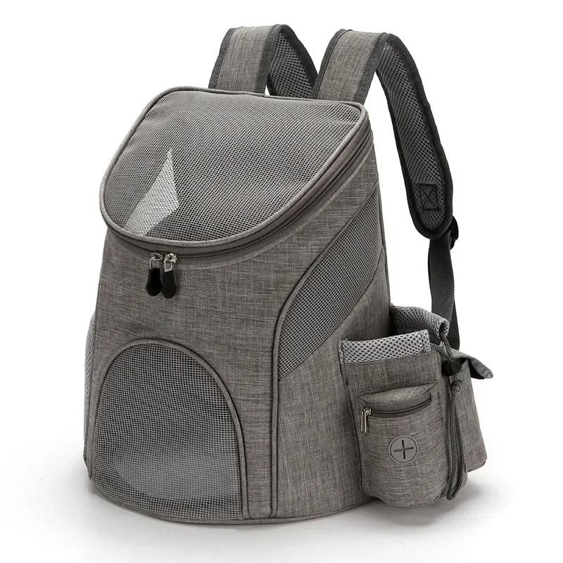 Comfortable hands-free pet carrier backpack with breathable mesh panels and view 9