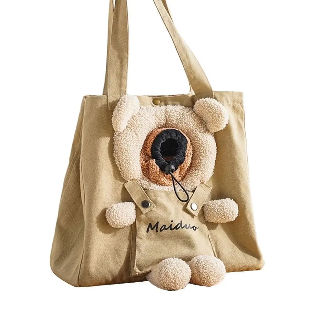 Adorable Bear-Shaped Pet Carrier Tote Bag – Lightweight