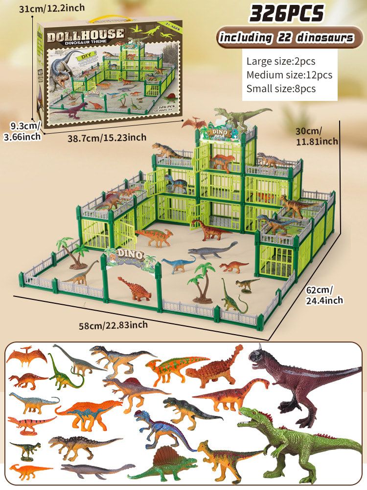DIY Jurassic Theme Park Building Set for Kids view 9