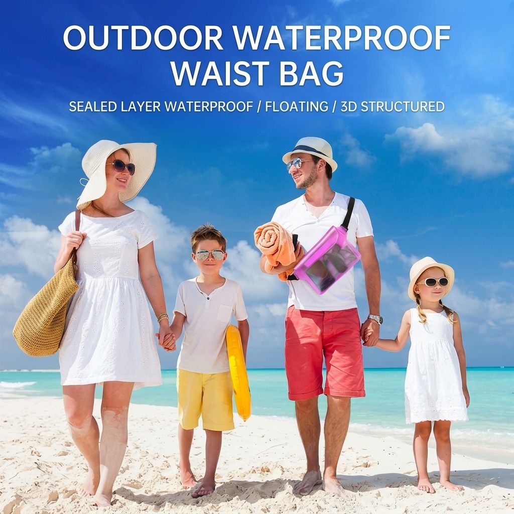 Waterproof PVC Waist Bag with Touchscreen Compatible Pouch for Skiing view 3