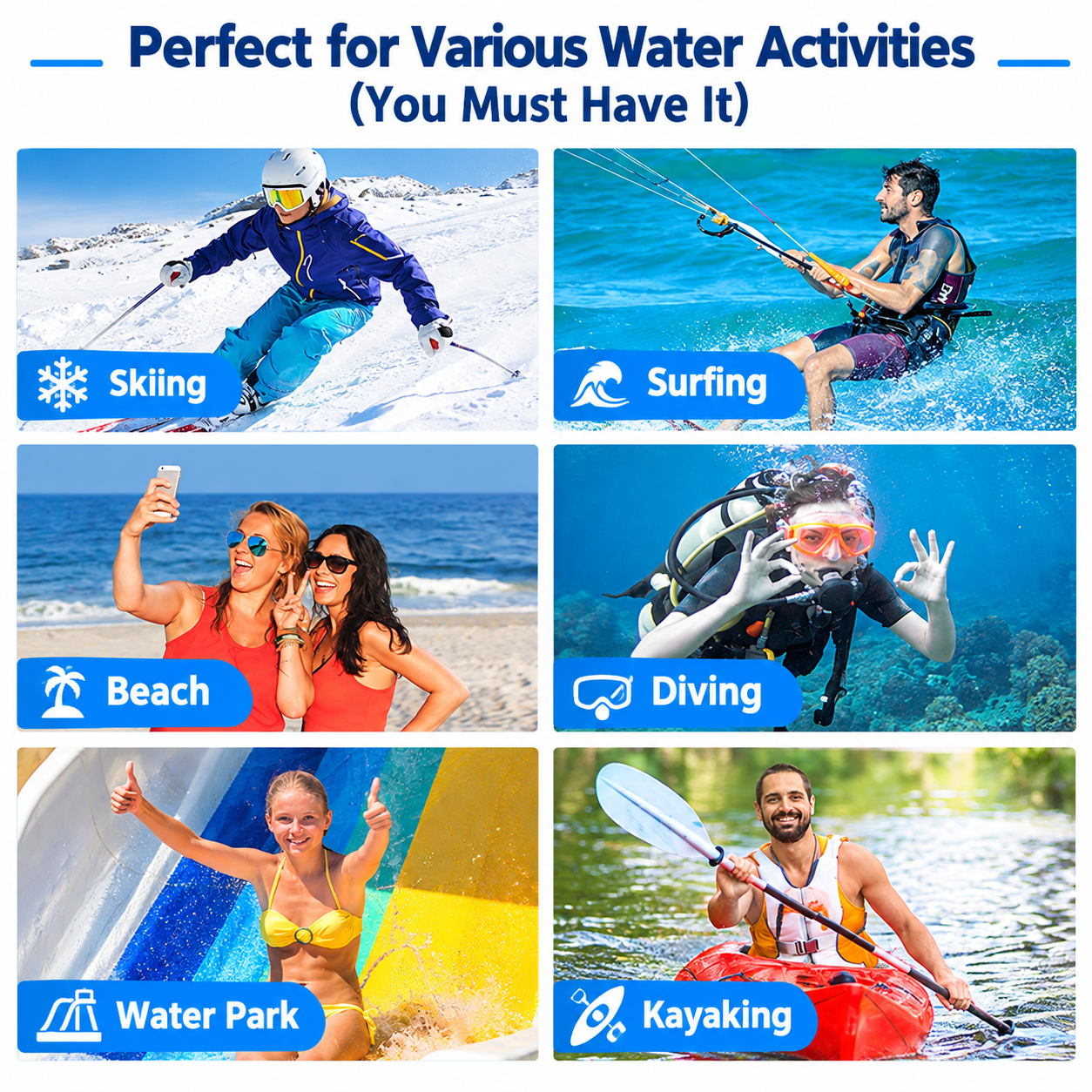Waterproof PVC Waist Bag with Touchscreen Compatible Pouch for Skiing view 9