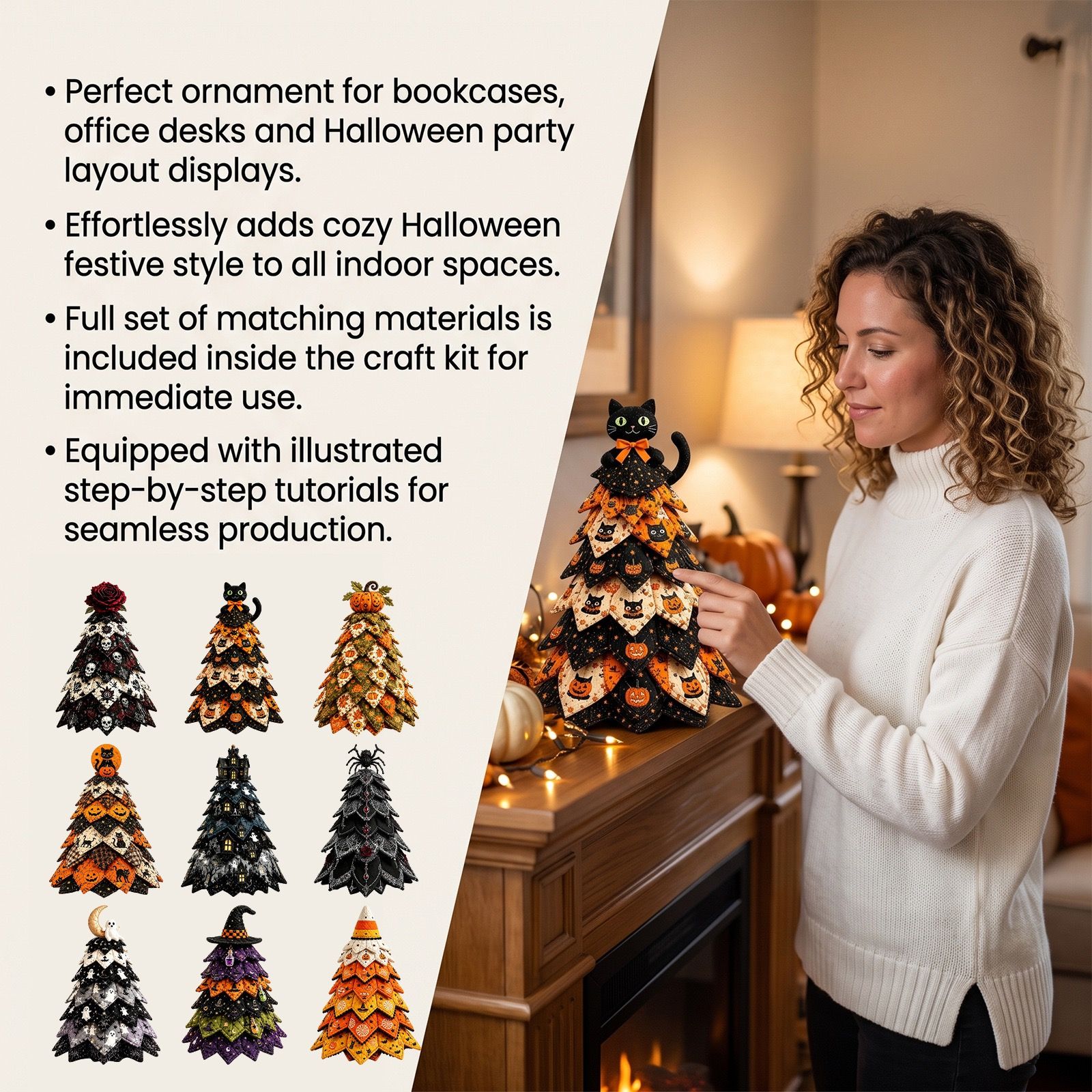 Spooky DIY Felt Halloween Tree Kit – Create a Whimsical Holiday Centerpiece view 9