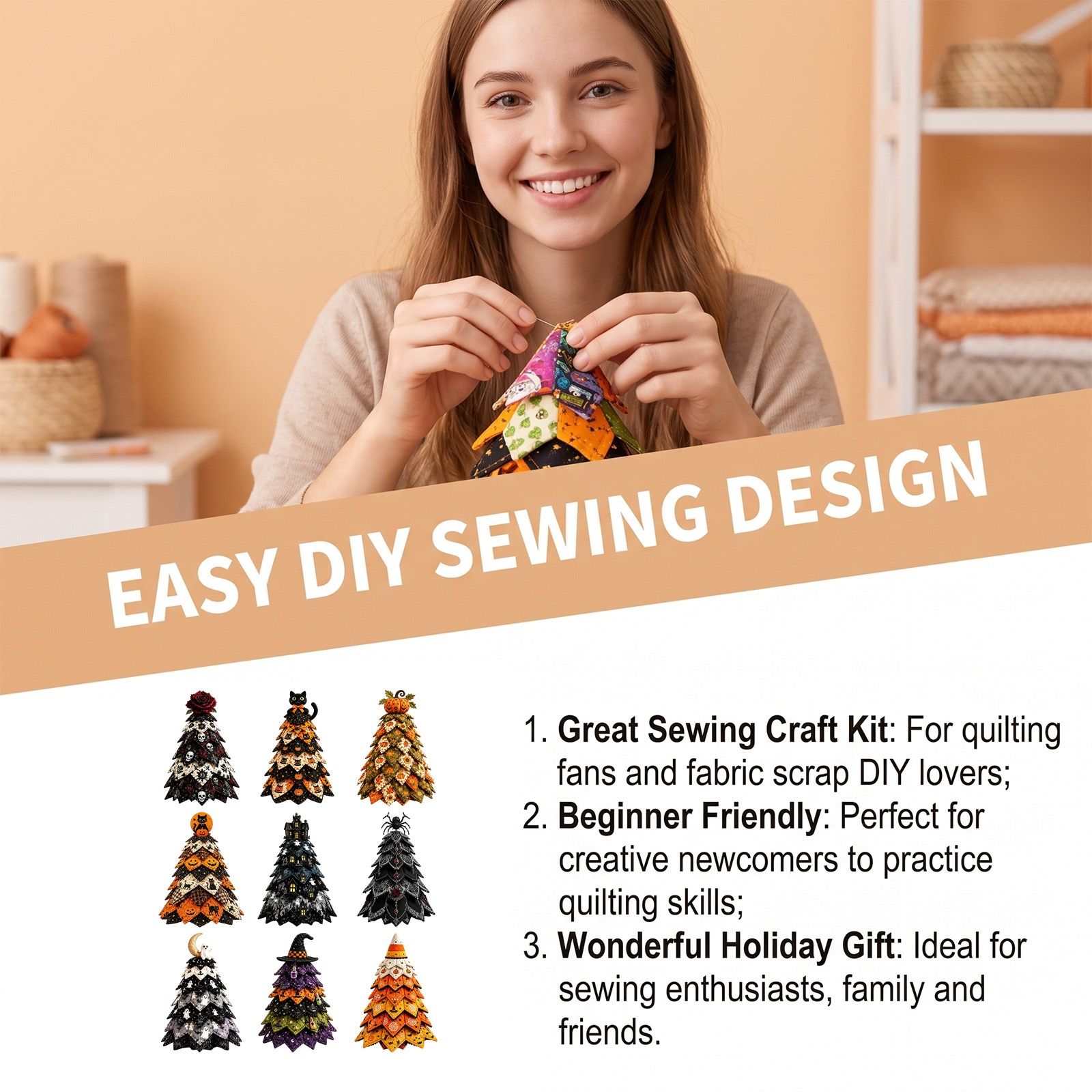 Spooky DIY Felt Halloween Tree Kit – Create a Whimsical Holiday Centerpiece view 10