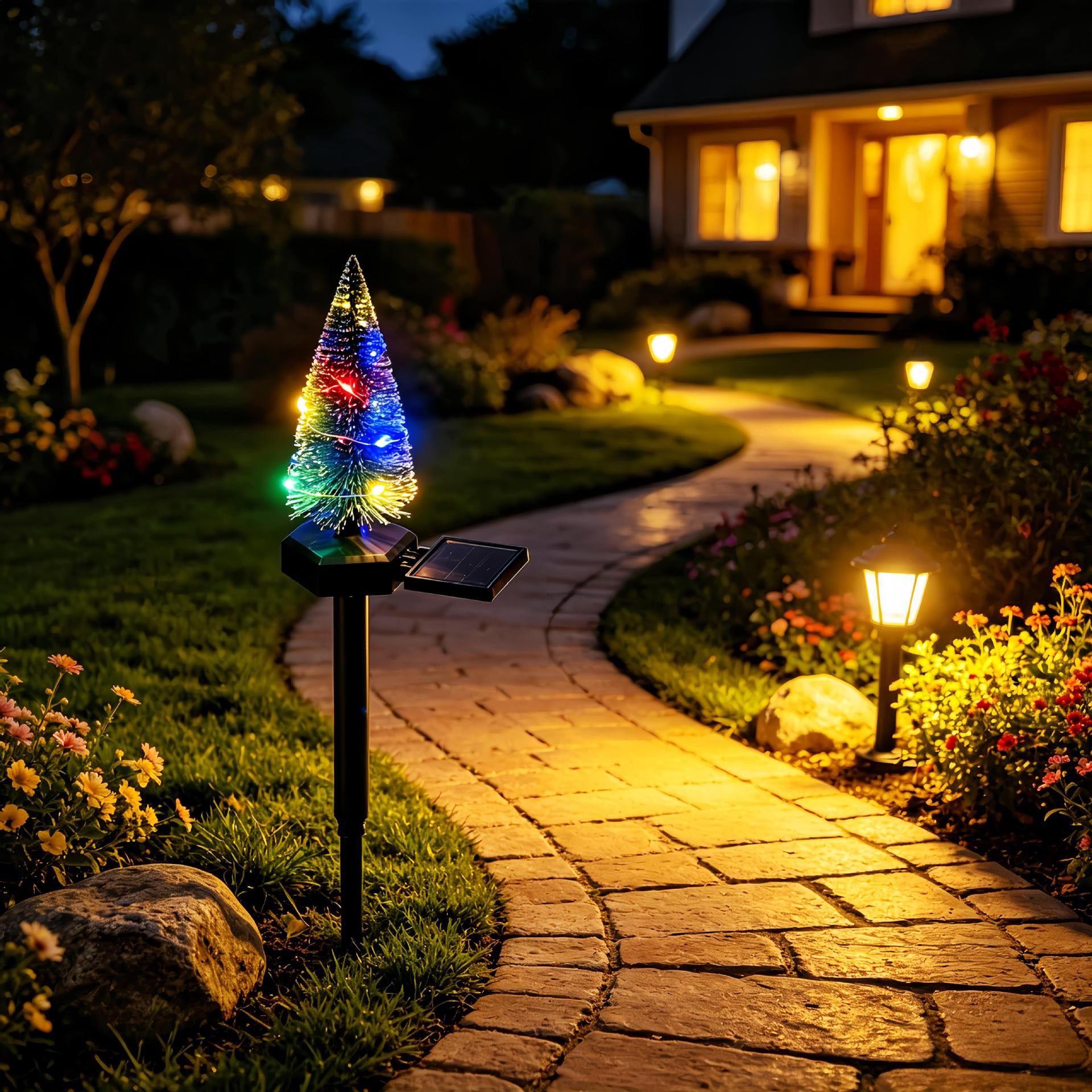Solar Christmas Tree Garden LED Stake Light view 5
