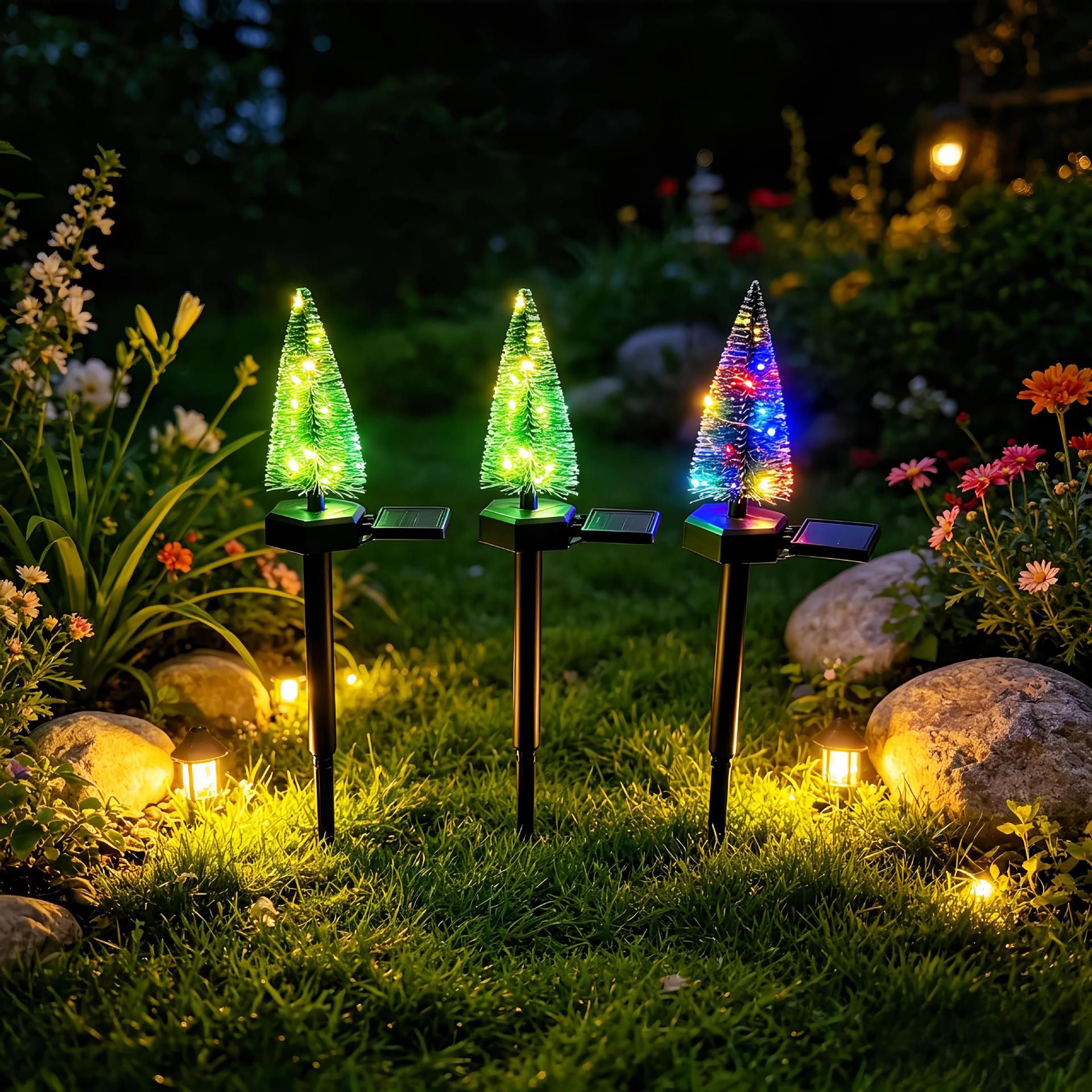 Solar Christmas Tree Garden LED Stake Light view 7