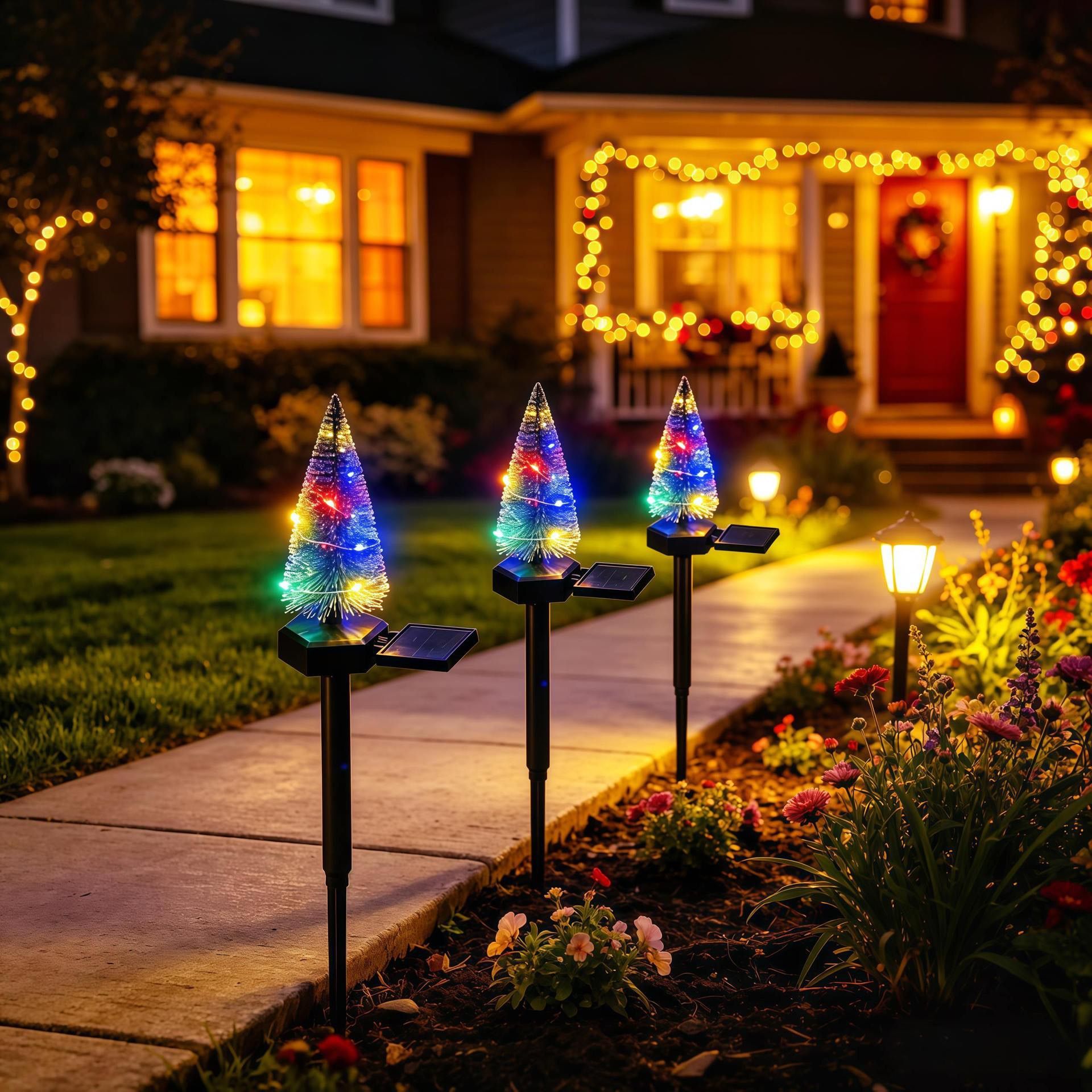 Solar Christmas Tree Garden LED Stake Light view 8