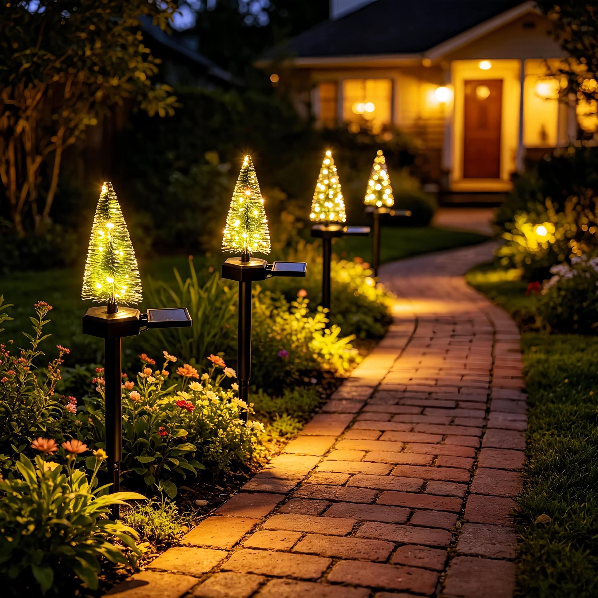 Solar Christmas Tree Garden LED Stake Light view 9