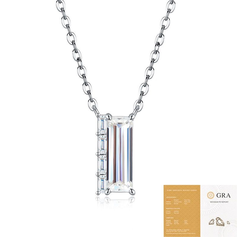 Elegant Moissanite Pendant Necklace with Square Cut Gemstone