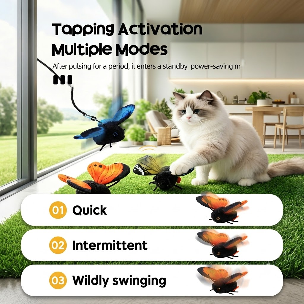 Interactive Fluttering Butterfly Cat Toy view 6
