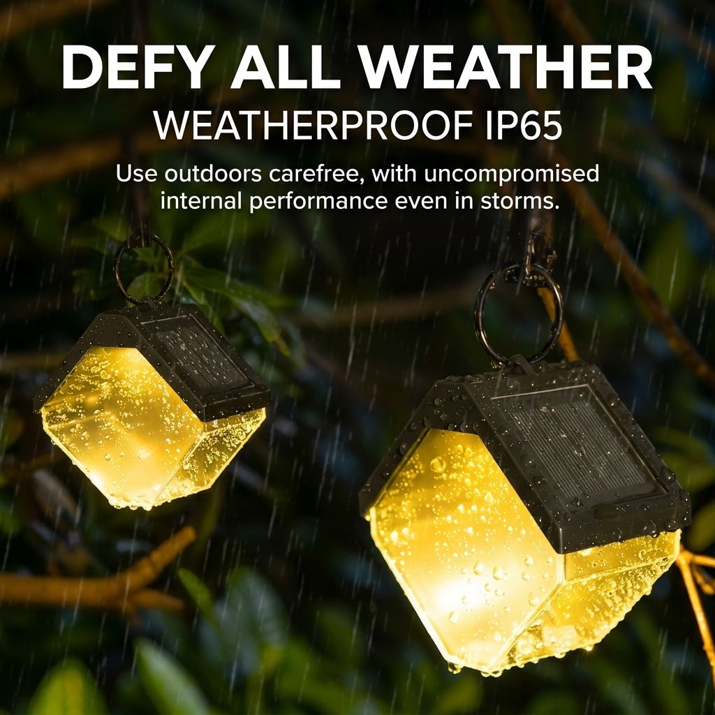 Solar Ice Brick Hanging Light with Auto Dusk-to-Dawn Sensor view 8