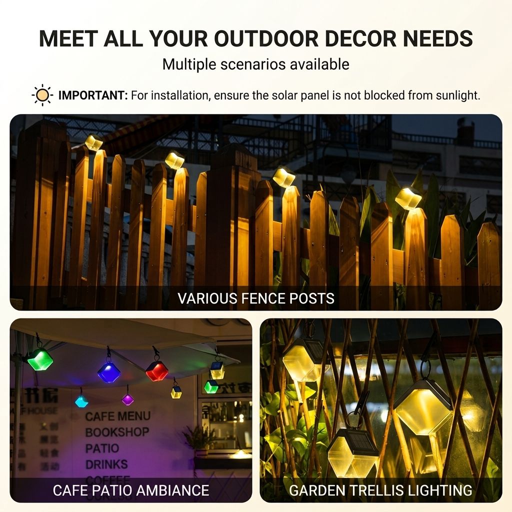 Solar Ice Brick Hanging Light with Auto Dusk-to-Dawn Sensor view 9