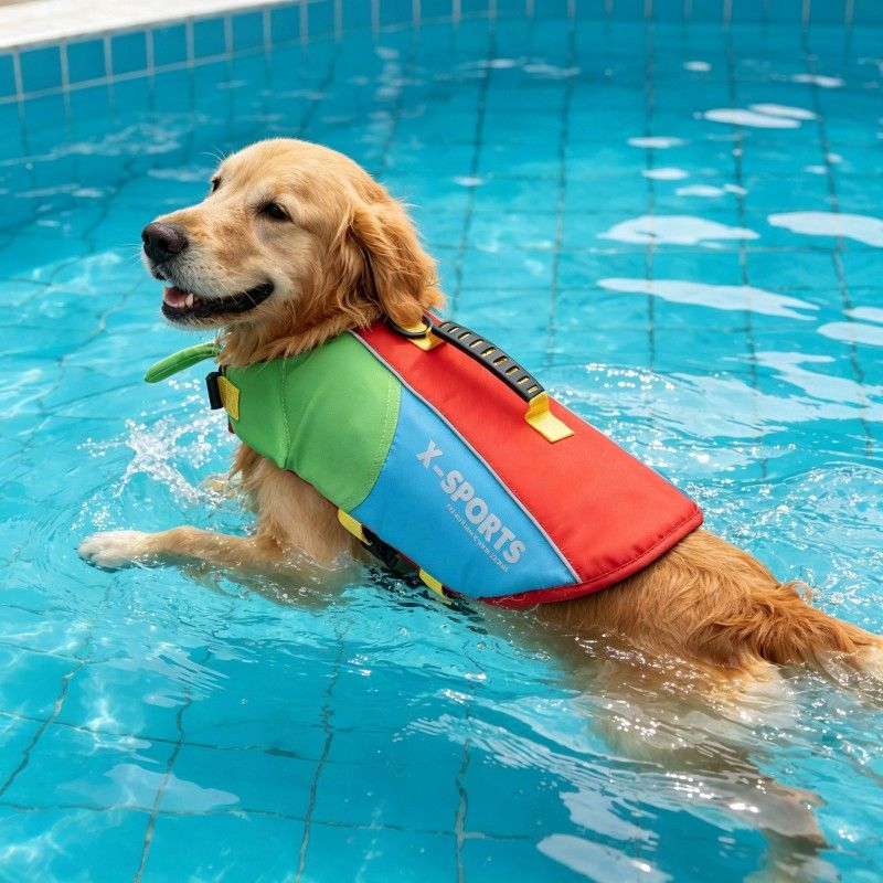 Dog Life Jacket with Rescue Handle and Adjustable Straps view 4