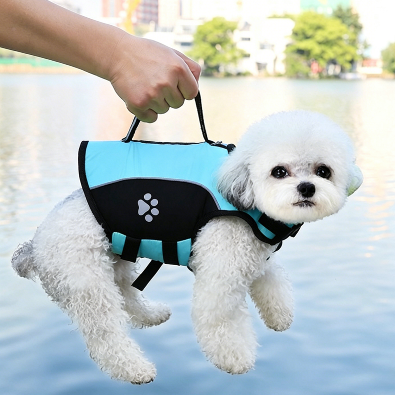Dog Life Jacket with Rescue Handle and Adjustable Straps view 11