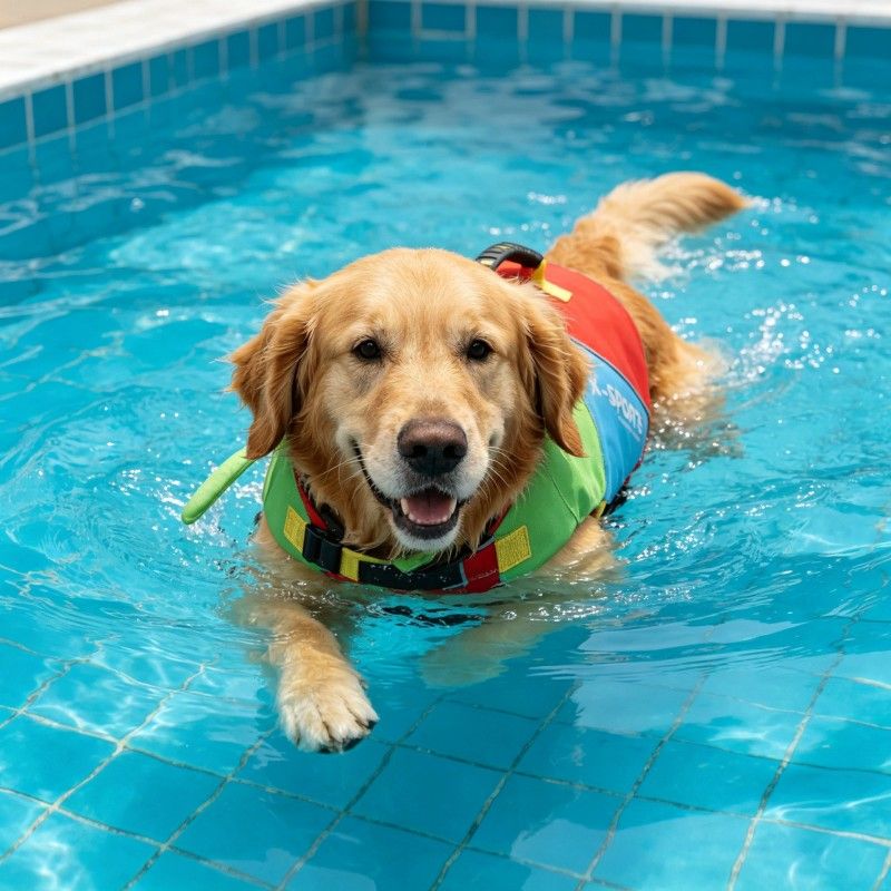 Dog Life Jacket with Rescue Handle and Adjustable Straps view 3