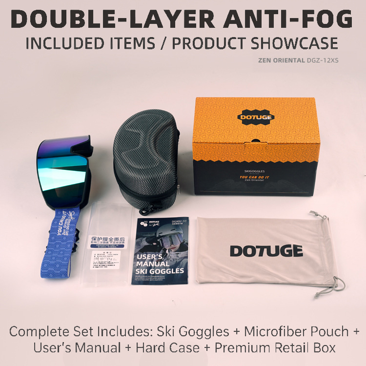 DOTUGE DGZ-12XS Ski Goggles with Italian REVO Coated Dual-Layer Anti-Fog Lens view 6