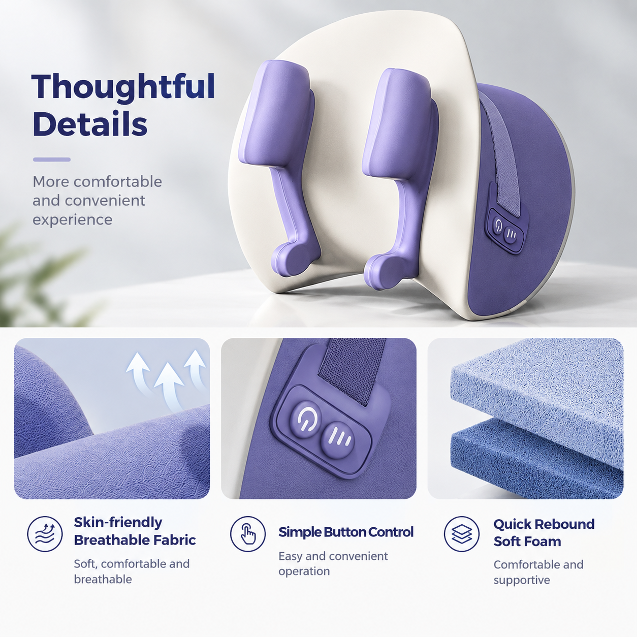 Wireless Neck and Shoulder Kneading Massage Pillow with Heat view 10