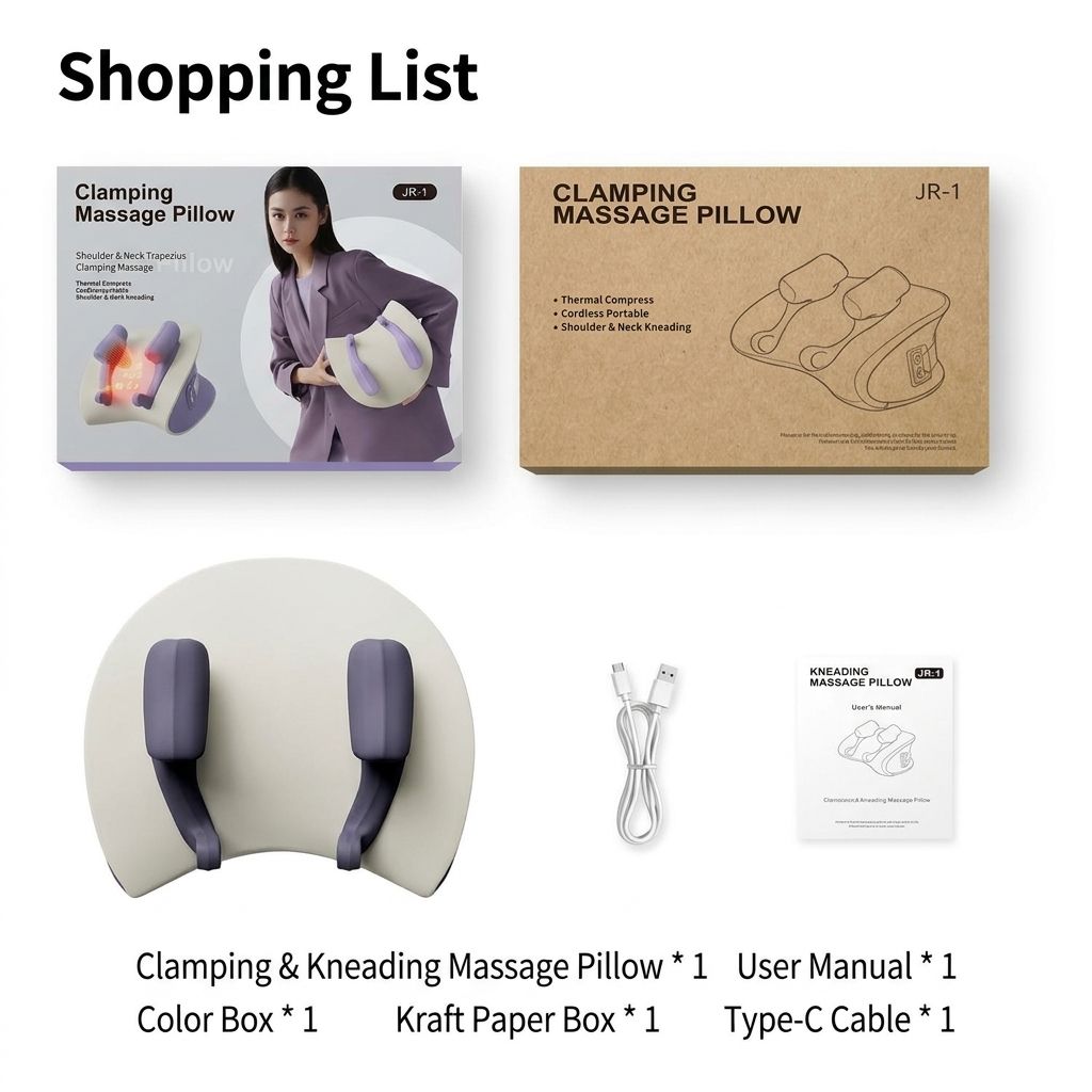Wireless Neck and Shoulder Kneading Massage Pillow with Heat view 12