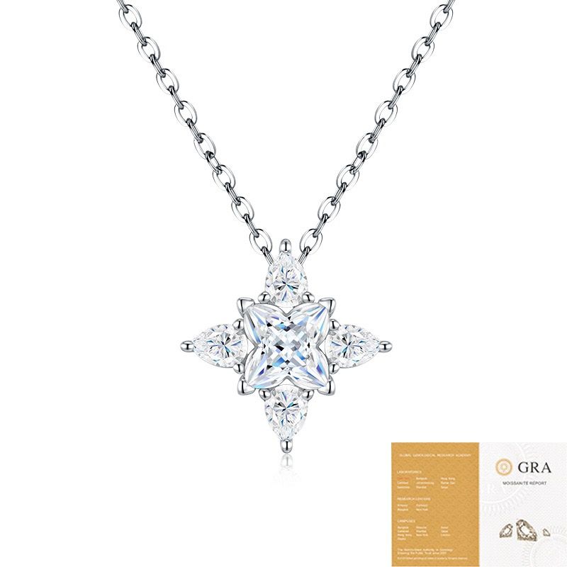Elevate your everyday elegance with this exquisite Moissanite clover pendant