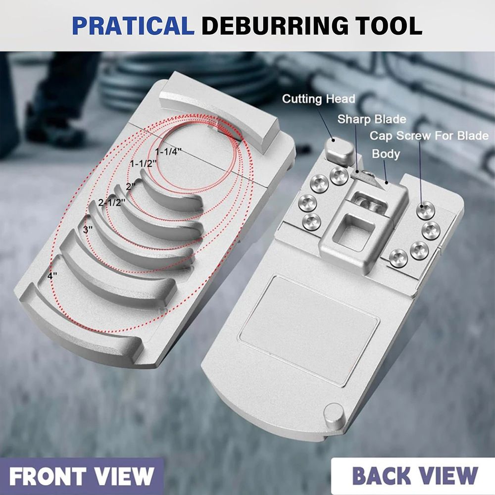 Professional Pipe Deburring and Chamfering Tool with Multi-Size Arc Slots for view 3