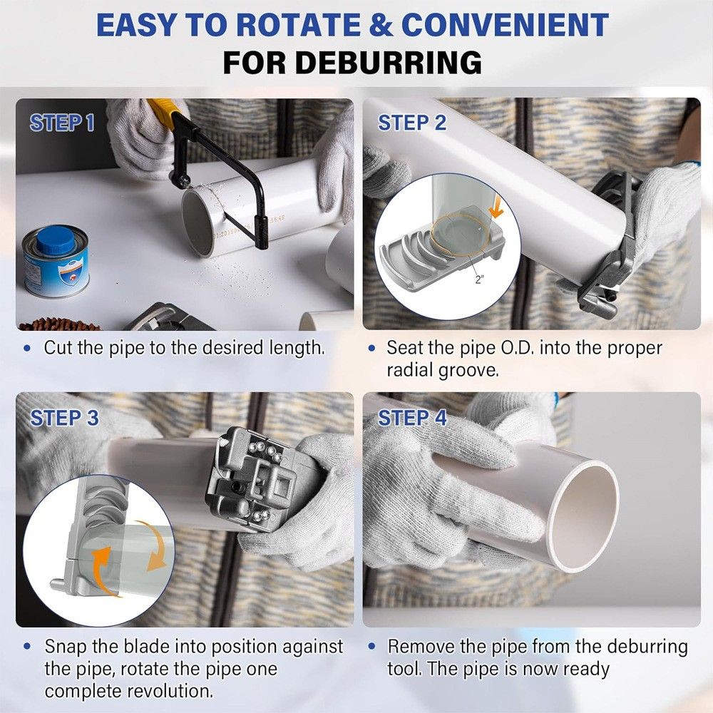 Professional Pipe Deburring and Chamfering Tool with Multi-Size Arc Slots for view 8