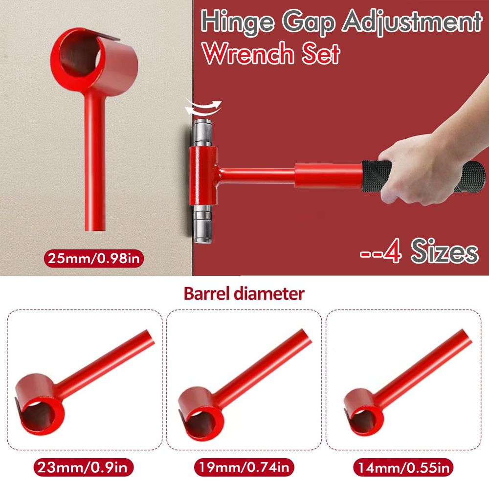 4-in-1 Hinge Gap Adjustment Wrench Set with Interchangeable Socket Heads for view 4