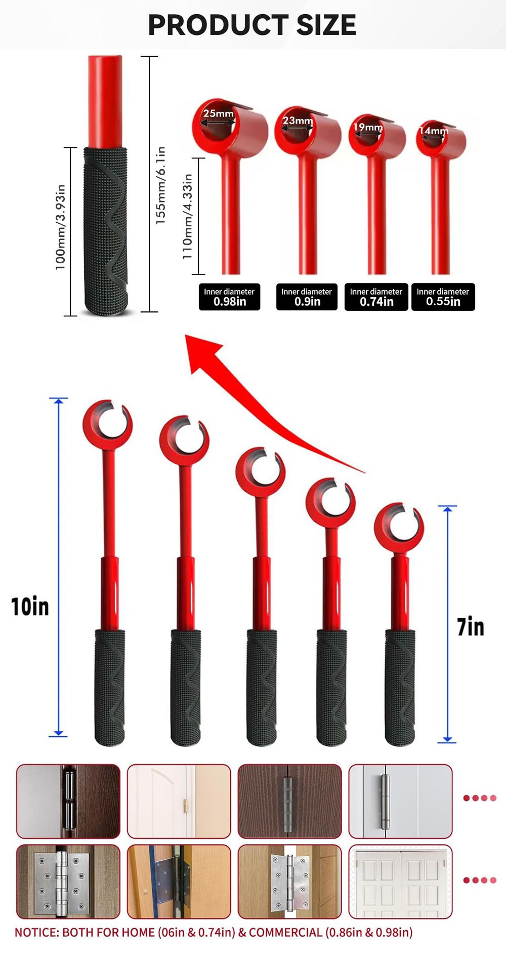 4-in-1 Hinge Gap Adjustment Wrench Set with Interchangeable Socket Heads for view 7